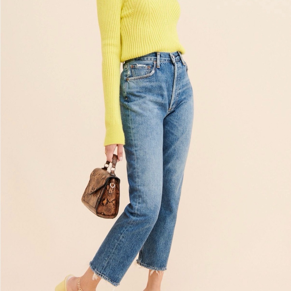 AGOLDE Riley Cropped Slim Straight Denim Pants Jeans 27